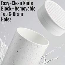 Universal Knife Block Without Knives: Knife Block Detachable Knife Storage Space Saver For Kitchen Knife Organizer White - White - View 4