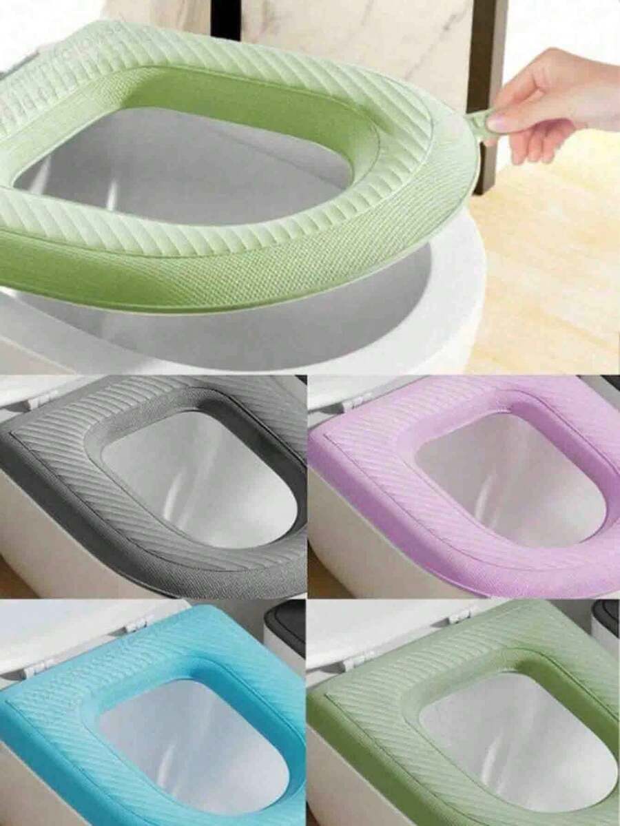 1 Set Thick Waterproof Toilet Seat Cushion, Washable Quick-Drying Soft Toilet Mat Set, Includes 10 Fragrance Pads