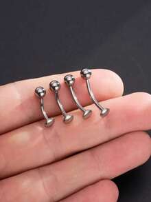 14G Floating Belly Button Rings Floating Belly Rings Flat Back Belly Rings,8/10/12/14mm Flat Back Belly Button Rings Floating Navel Piercing Jewelry Belly Button Rings Titanium Steel G23 Floating Belly Button Rings Flat Back Navel Rings Piercing Jewelry, Long Belly Rings Internal Threaded Navel Ring Hypoallergenic Belly Piercing Body Jewelry For Women Men Navel Barbell Stud Body Piercing - Silver - View 2