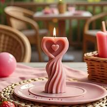 Nordic Style Heart-Shaped Candle Silicone Mold - Spiral Column Candle Mold - Valentine's Day Heart-Shaped Candle Mold - Wedding Candle Mold - DIY Wax & Plaster Mold - Love - View 7