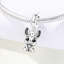 CYMYSS 1件可爱卡通风格925镀银驴吊坠，女士珠宝礼物，情人节/生日礼物 - 彩色 - 查看 3