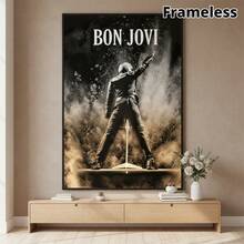 1pc Bonchove Frameless Canvas Posters - Vintage Singer Silhouettes, Microphone And Stage Lighting, High Quality Paper Printing, Suitable For Bedroom, Living Room, Office, Cafe Decoration, Music Theme Art Paintings, Home Decoration, Music Enthusiasts Exclusive, Concert Style - Vintage Frameless Wall Arts Posters - 111 - View 13