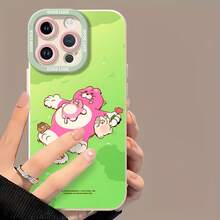 Estuche para teléfono con patrón de oso rosa y animales lindos Compatible con fundas para teléfonos   17  16 Pro Max  15 Pro Max  13 y  12 Elegante a prueba de golpes y resistente a rayones Un gran regalo para familiares, amigos, seres queridos, novios, novias y para Pascua - Blanco antiguo - Ver 2