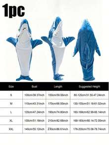 Sleeping bag (Shark) Túi ngủ hình cá mập hoạt hình, bộ đồ ngủ bằng vải flannel, kiểu dáng hiện đại, chất liệu polyester mềm mại, có thể giặt máy, đồ mặc nhà, kiểu áo choàng tắm, vải dệt kim, 250g/㎡ - Nhiều màu - Xem 21