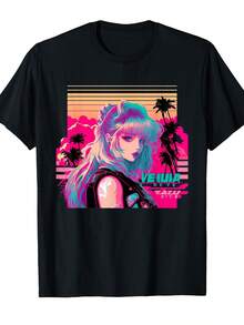 .Com Dead Inside Lofi Vaporwave Alt Aesthetic Anime Girl - 黑色 - 查看 1
