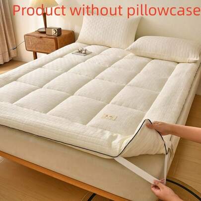 Waffle Pattern Tatami Soft Mattress Pad, Machine Washable, Suitable For Dorms, Student Apartments