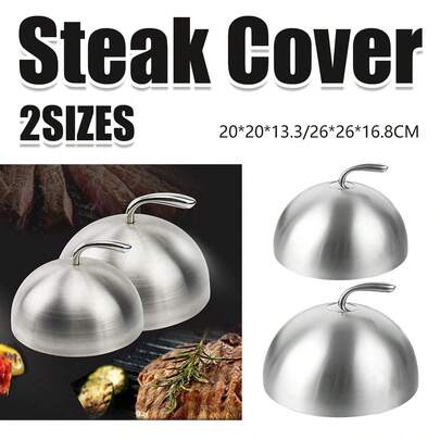 Aimall Non Magnetic Stainless Steel Steak Cover Round BBQ Lid High Pot Cover Food Cover