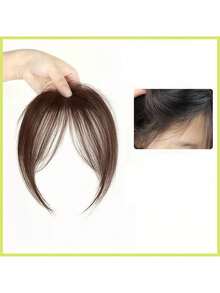 1件装女士优雅自然黑棕色夹式刘海，蓬松卷曲高温丝合成假发，丰盈侧刘海，适合派对和日常佩戴，派对发饰，侧刘海，自然风格假发，发饰，头饰，女士发饰，美发家居发饰，美发造型套装，美发工具套装 - 彩色 - 查看 14