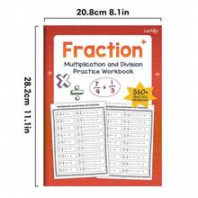Fraction Practice Workbook, Math Activity Book Suitable For Grade 3-6 Children To Learn Fraction Multiplication And Division Skills | Elementary School Classroom And Home Education Learning Materials, Math Practice Worksheet - Multicolor - View 4