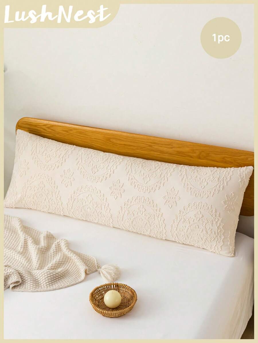 1 件米色和灰色花卉镂空长方形抱枕套 - 柔软涤纶面料，绿色枕套，适用于卧室沙发 - 装饰腰枕，冬季装饰，理想礼物，四季皆宜