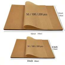 100/50pcs Non-Stick Baking Parchment Paper, Oven Liners For Air Fryer, Pizza Sandwich Wrapping Paper, Food Packaging For Cooking, Grilling, Picnic And Restaurant - Brown - View 5
