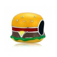 1件套食物主题套装，包括汉堡包、薯条、可乐、三明治、汽水、咖啡、啤酒、西瓜、冰淇淋、蛋糕串珠吊坠、自制吊坠手链和珠宝制作套装 - 彩色 - 查看 21