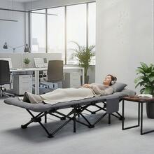 JM VAAL Cama plegable de algodón 180x65 cm portátil, estructura reforzada cómoda y ligera, fácil de guardar y transportar. Ideal para acampar, playa, visitas en casa y uso diario. Resistente y compacta. - Gris - Ver 7