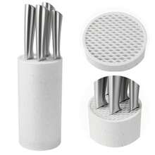 Universal Knife Block Without Knives: Knife Block Detachable Knife Storage Space Saver For Kitchen Knife Organizer White - White - View 8