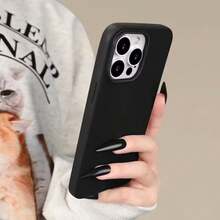 黑色手机壳，1个装，兼容 17 Pro Max/17 Pro/17/16/16e/16 Pro/16 Pro Max/16 Plus/15/15 Pro/15 Pro Max/14 Max/14 Plus/14 Pro Max及类似型号。手机壳，防摔，防刮，简约，纯色，耐磨，TPU材质防摔手机壳。 - 黑色 - 查看 2