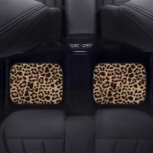 2pcs/4pcs Leopard Print Car Seat Mats, Brown Leopard Print Car Front And Rear Seat Floor Mats Car Car Carpet Floor Mats For Car Decorative Accessories, Brown Fashionable Leopard Print Pattern, Car Mats, Car Floor Mats, Brown Cool Leopard Print Pattern, Car Non-Slip Mats, Durable And Dirt-Resistant, Create Exclusive Driving Space - Leopard Print Floor Mat Set - View 7
