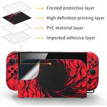 For Switch 2 Skin Wrap Cover Decal Sticker Wrap Vinyl Graffiti Pattern (Black-Red Graffiti) - View 4