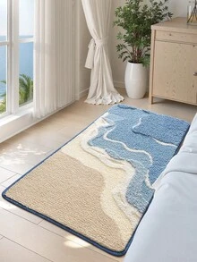 DAJIANG 1件植绒波浪浴室地垫,柔软几何图案超厚浴室地毯,四季皆宜,清新风格,防滑TPR底面,吸水性强,易于清洁,可机洗,柔软舒适,适用于家庭客厅、浴室盥洗台、浴缸、淋浴房、水槽,是家居浴室装饰的理想之选,厚实蓬松,是玄关装饰的完美点缀。 - 彩色 - 查看 5