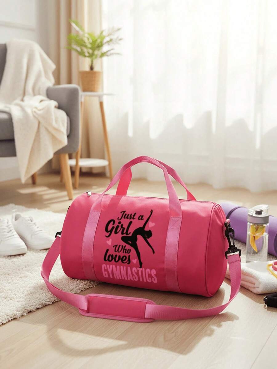 1pc "Gymnastics Girl" Graphic Shoulder Bag - Adjustable Strap And Top Handle, Fabric Mini Bag | 4 Styles And Multiple Colors Available, Multifunctional Small Gym Bag For Fitness/Dance/Commute/Outdoor | Casual Minimalist Handbag | Perfect Gift For Friends/Family/Loved Ones - Ideal Holiday & Back-To-School Gift For Fitness Enthusiasts,New Year's Gift, Valentine's Day Gift - Multicolor - View 1