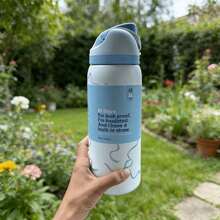 24Oz/32Oz Stainless Steel Water Bottle With Straw For Sports, Travel, And School Sports Water Bottle, Keeps Water Warm For Over 24 Hours, Sealable, Portable, Flip Top, Ideal For Hot And Cold Beverages, Coffee, And Frozen Drinks - Blue Bow Tie - 查看 4