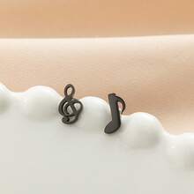 1 Pasang Anting Tusuk Kecil Berbentuk Not Musik, Anting Tusuk Stainless Steel untuk Pria, Perhiasan Berbentuk Hati Musik, Anting Simbol Musik, Aksesoris Pelajar - GED773 - View 10