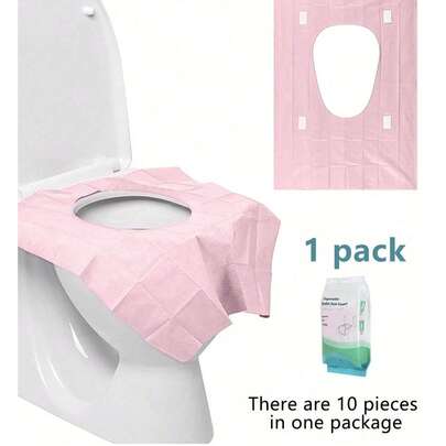 10pcs/Pack Disposable Toilet Seat Covers, Paper Toilet Seat Pads, Waterproof And Anti-Dirty Design, Suitable For Hotels, Public Places, Travel, Leisure Clubs, Home Use