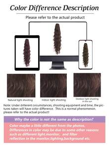 26英寸深棕色水波纹耐热合成马尾假发,适合女性和女孩,日常及派对佩戴。 - 彩色 - 查看 7