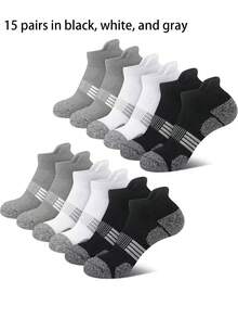 5/6/10/15 Đôi tất nam thời trang cao cấp cổ thấp, chất liệu lưới thoáng khí, tất mắt cá chân đa năng thoải mái dành cho nam giới. - Nhiều màu - Xem 8