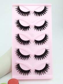 5对俄罗斯浓密型假睫毛，自然长度和卷翘度，柔软轻盈，适合约会和派对。 - 查看 11