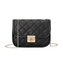 Mini Diamond Quilted Chain Strap Minimalist Shell Bag, Suitable For Daily Wear - Black - View 6