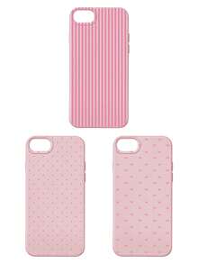 3pcs Set Soft Faux Leather Texture Bowknot/Stripe/Polka Dot Phone Case, Cute Girly Aesthetic Design, Shock-Resistant Protective Cover Compatible With IPhone & Galaxy - Multicolor - View 50