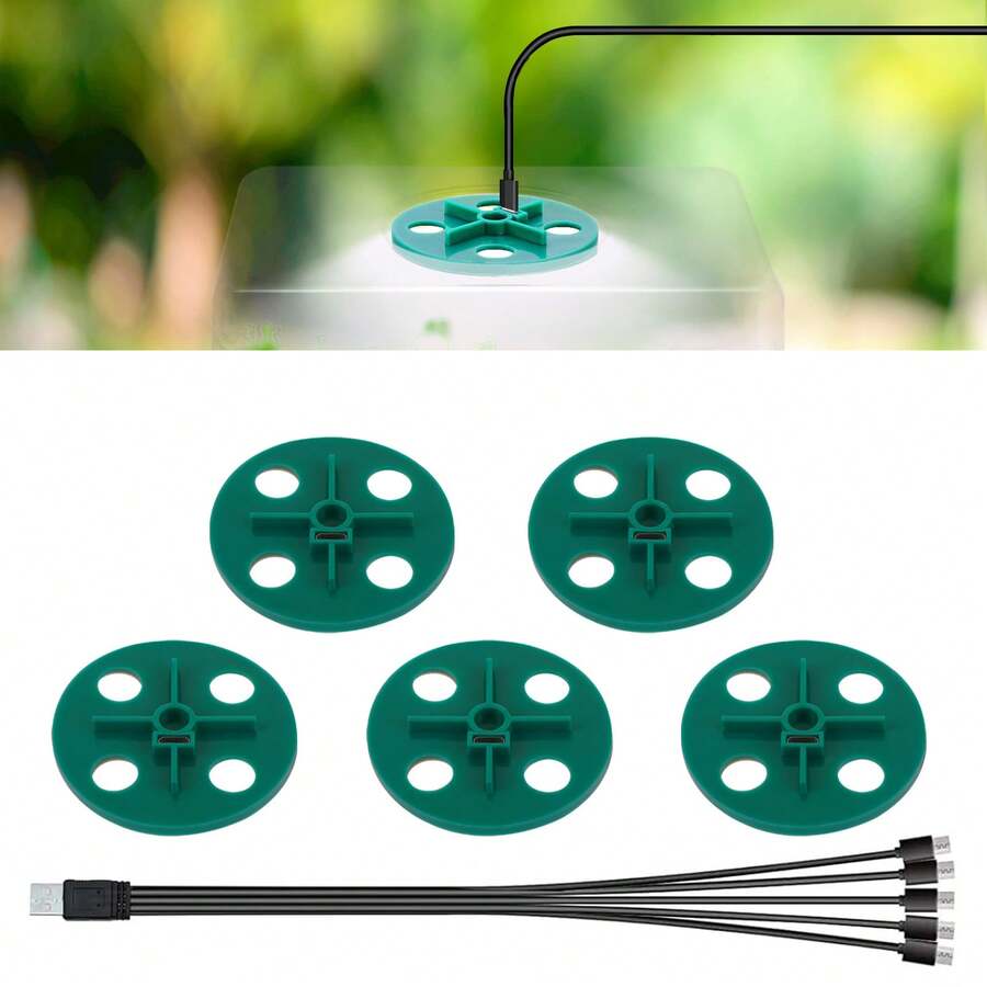 育苗盘生长灯 全光谱室内植物生长灯 育苗盘套装，带湿度罩 植物生长灯 发芽盘灯 1分2/1分3/1分4/1分5分线器 植物生长灯 - 綠色 - 查看 1