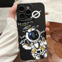 1个宇航员图案磨砂防摔TPU手机壳，兼容 17 Pro Max、16 Pro Max、11、12 Pro Max、13 Pro Max、14 Pro Max、15 Pro Max、Galaxy S25 Ultra、S24 FE、A15、A25、A56、A17、Note 14、15C - 黑色 - 查看 1