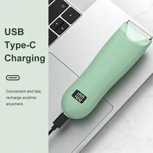 Women's Electric Shaver, Stainless Steel Blade, Multi-Purpose Aluminum Foil Shaver, With Type-C USB Charging, Used For Face, Armpit, Arm, Bikini Line, Leg And Whole Body Hair Removal Battery Capacity 500mAh - Green - View 11