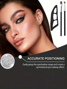 1/2 piezas Brochas de maquillaje de ojos, herramientas de sombras de ojos, plantilla de maquillaje rápido, molde de sombras de ojos, adecuado para principiantes, fácil de crear un maquillaje profesional en cualquier momento y lugar - Negro - Ver 5