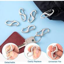 DHINZIC 8Pcs Zipper Clip Anti Theft Deterrent, Dual Opening Safety Zipper Pull Replacement, S Carabiner Clips For Backpacks Traveling Camping Suitcases-WS - 10pcs-silver - View 4
