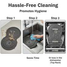 1片装大号防滑宠物食品垫，防水狗/猫碗垫 - 易于清洁的硬木地板、瓷砖、厨房防滑底 - 查看 2