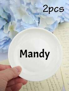 LICVIC 1/2/5pcs Personalized Name Ring Plate, Custom Jewelry Box, Customized Engagement Gift, Customizable Wedding Anniversary Ring Plate, Newlywed Gift, Proposal Gift, Bridal Shower Gift, Anniversary Gift, Personalized Ring Plate, Fashionable Autumn - Style a - View 10