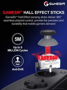 GameSir G8 Plus Mobile Gaming Controller Tablets Gamepads Compatible With Nintendo Switch 2 Switch Android IOS Phone Steam PC Compatible Length 120-215mm Device Hall Effect Joysticks And Analog Triggers,6-Axis Gyroscope Asymmetric Motors 1000mAh Battery - View 5