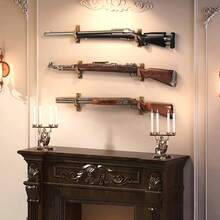 2Pcs Universal Wooden Wall Mount Shotgun/Rifle Gun Rack Display Storage Hooks - View 6