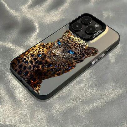 Luxury Leopard Print Rhinestone Phone Case, High-End Design, Suitable As Birthday Or Christmas Gift For Couples, Girlfriends, Daughters, Teens