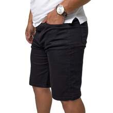 KIT 2 Men's Plain Denim Shorts. - 2BRM-黑色原色 - 查看 3