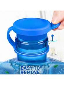 1/2/3/4pcs 3/5 Gallon Water Dispenser Bottle Caps, Silicone Reusable Replacement Lids, Leak-Proof Bottle Caps, Fit 55mm Water Cooler Bottles, Random Styles - Blue - View 3