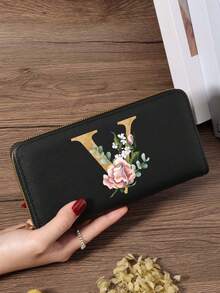 Fashion Women's Wallet, Simple And Portable Long Wallet, Vibrant Letter Printing Design, Lightweight And Durable, Suitable For Daily Use - Burgundy - View 70