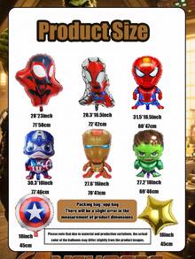 Marvel 5pcs Spider-Man Themed Aluminum Foil Balloon Set, Suitable For Birthday Party, Anniversary Celebration, Game Day, New Year Decoration, Holiday Party Decor And Photo Backdrop - 5PCS - View 9