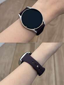 18mm/20mm/22mm 硅胶表带 - 兼容三星 Galaxy Watch 7/6/5/4（40mm/44mm）、Galaxy Watch 5 Pro、Galaxy Active 2、Watch 6/4、GT6/GT5/GT4/GT3/GT2 Pro - 舒适，男女通用设计 - 煙紫色 - 查看 6