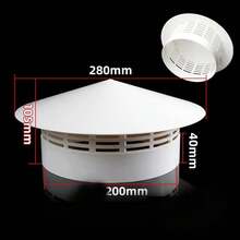 Tapa de lluvia duradera de 75-200mm, PVC, salida de aire de pared Exterior, capó de escape de humo, conducto de techo, Ventilación de chimeneas ZEDE - 200 mm - Ver 11