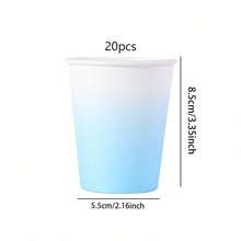 10/20/40pcs Gradient Blue Macaron Paper Cups, Soft Minimalist Style, Suitable For Easter Brunch, Spring Picnic, Baby Shower, Girls Afternoon Tea, Daily Use, Party Supplies - Blue - View 10