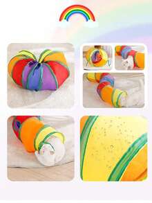 可折叠室内猫隧道玩具,双向互动隧道,可折叠隧道,新款智能猫玩具,捉迷藏玩具,激发猫咪天性,适合猫咪、小猫、兔子、豚鼠和其他宠物,猫玩具,猫咪用品,猫咪配件,房间装饰 - 彩色 - 查看 8