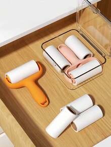 1/2Pcs Mini Lint Roller With Replaceable Sticky Sheets, Compact And Portable, Removes High-Adhesion Hair (Including Cat Hair) - Regular Model - View 3